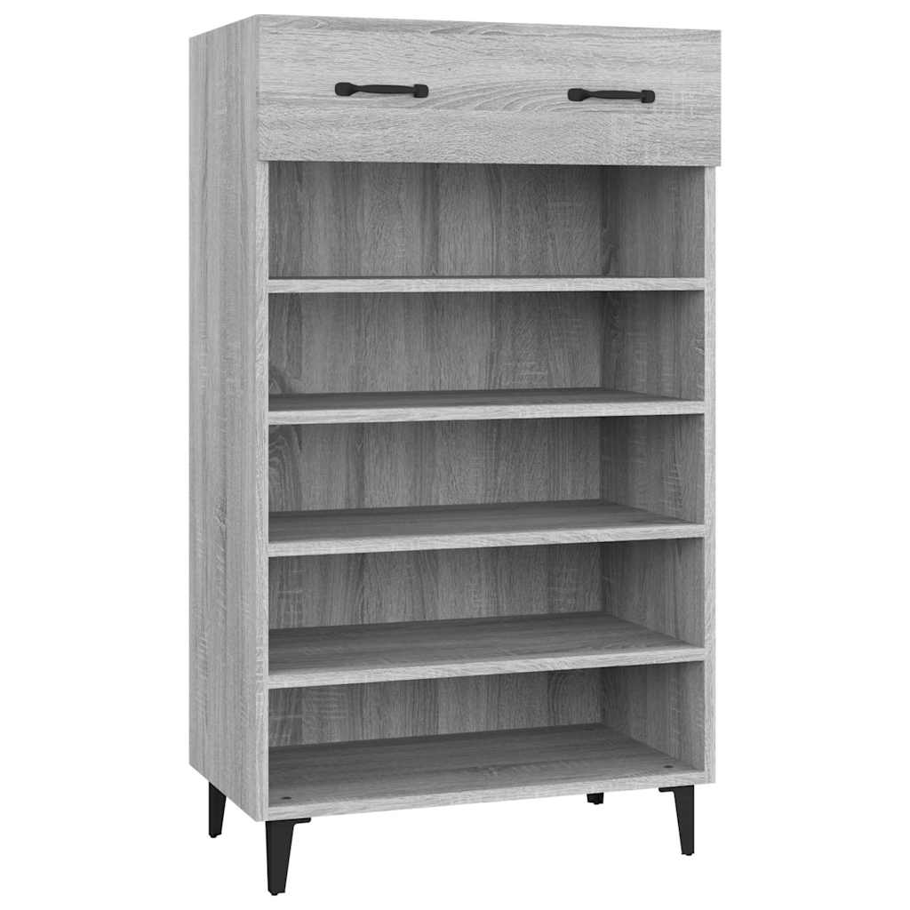 817559 vidaXL Shoe Cabinet Grey Sonoma 60x35x105 cm Engineered Wood