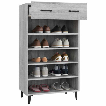 817559 vidaXL Shoe Cabinet Grey Sonoma 60x35x105 cm Engineered Wood