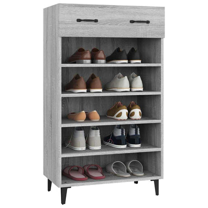 817559 vidaXL Shoe Cabinet Grey Sonoma 60x35x105 cm Engineered Wood