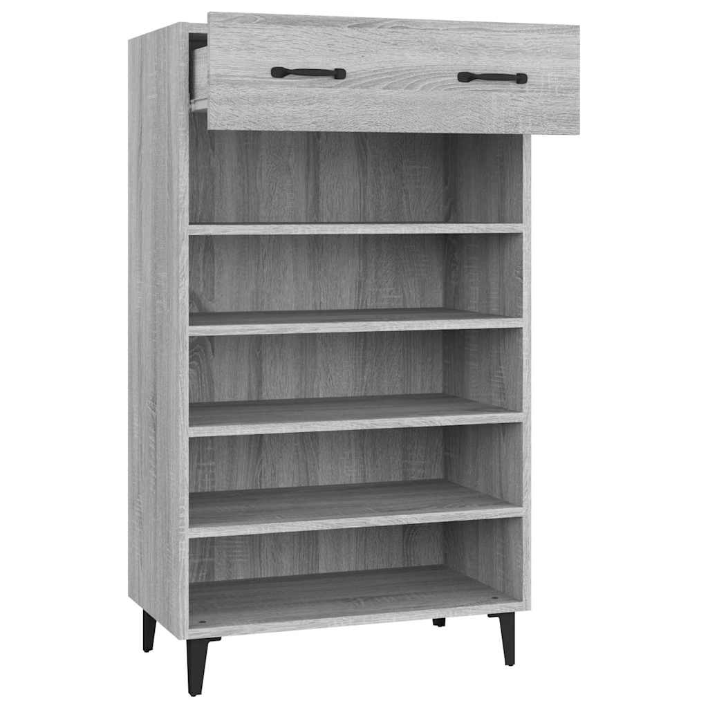 817559 vidaXL Shoe Cabinet Grey Sonoma 60x35x105 cm Engineered Wood