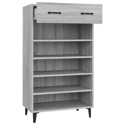 817559 vidaXL Shoe Cabinet Grey Sonoma 60x35x105 cm Engineered Wood