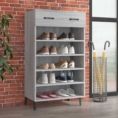 817559 vidaXL Shoe Cabinet Grey Sonoma 60x35x105 cm Engineered Wood