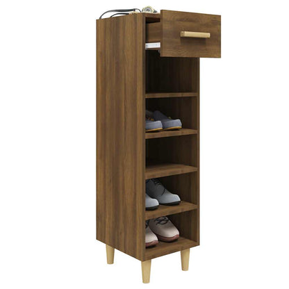 vidaXL Shoe Cabinet Brown Oak 30x35x105 cm Engineered Wood