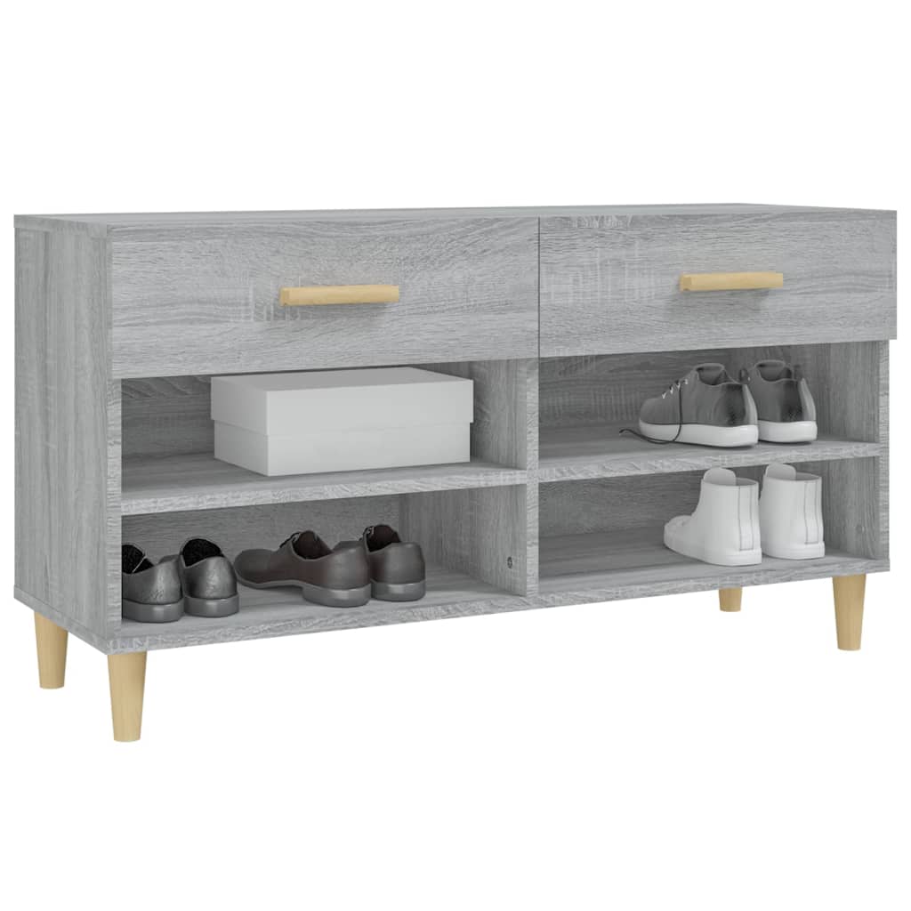 vidaXL Shoe Cabinet Grey Sonoma 102x35x55 cm Engineered Wood