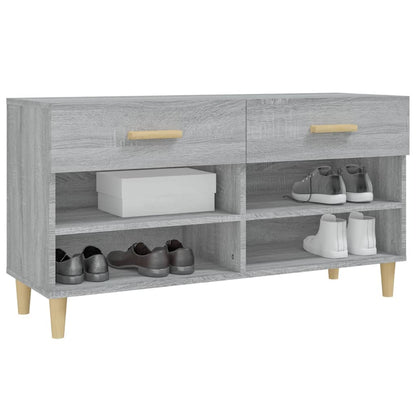 vidaXL Shoe Cabinet Grey Sonoma 102x35x55 cm Engineered Wood