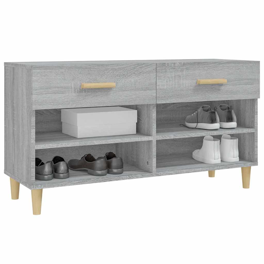 vidaXL Shoe Cabinet Grey Sonoma 102x35x55 cm Engineered Wood
