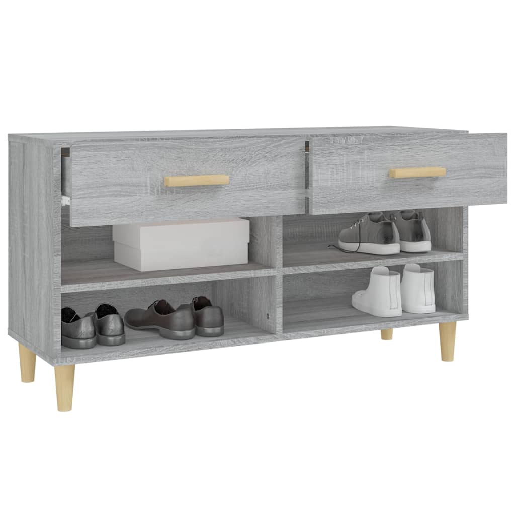 vidaXL Shoe Cabinet Grey Sonoma 102x35x55 cm Engineered Wood