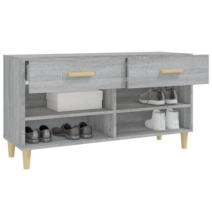vidaXL Shoe Cabinet Grey Sonoma 102x35x55 cm Engineered Wood