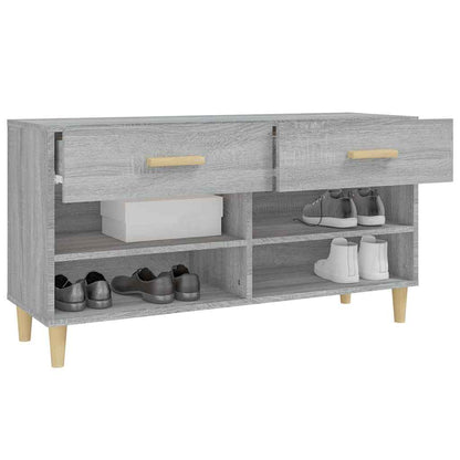 vidaXL Shoe Cabinet Grey Sonoma 102x35x55 cm Engineered Wood