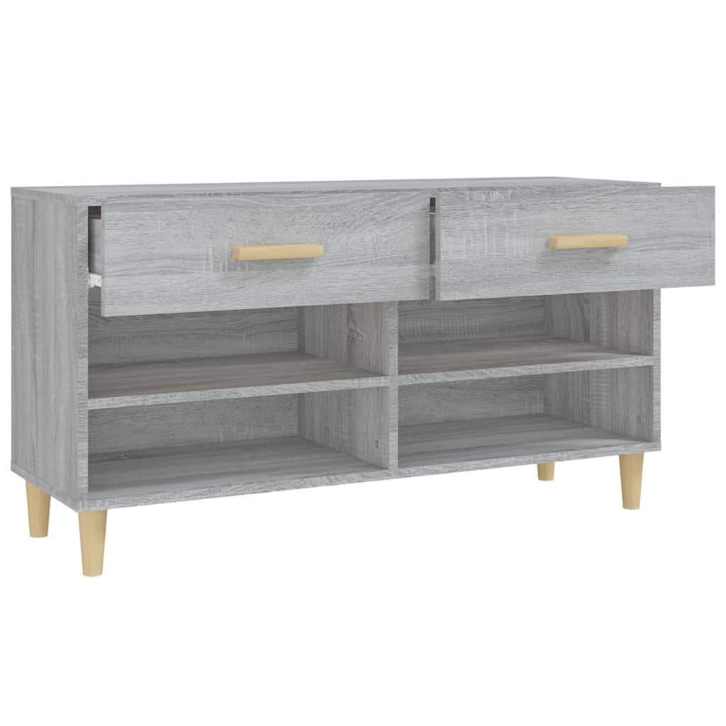 vidaXL Shoe Cabinet Grey Sonoma 102x35x55 cm Engineered Wood