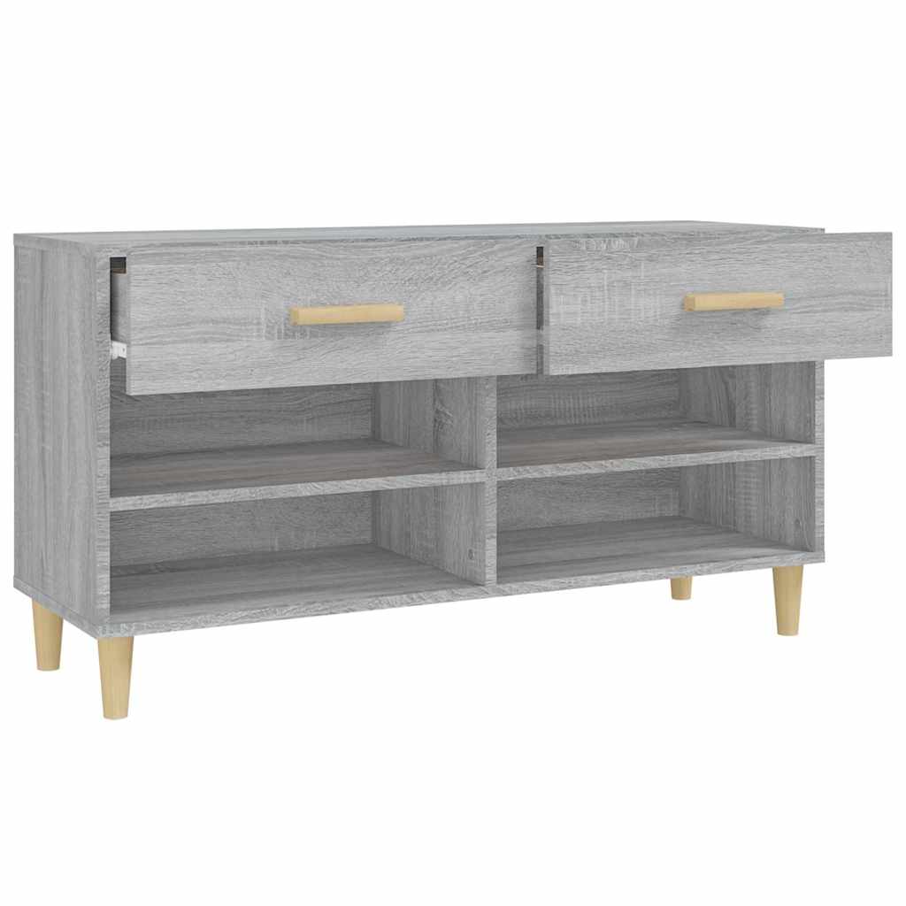 vidaXL Shoe Cabinet Grey Sonoma 102x35x55 cm Engineered Wood