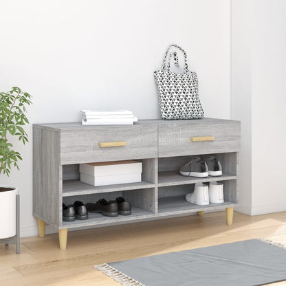vidaXL Shoe Cabinet Grey Sonoma 102x35x55 cm Engineered Wood