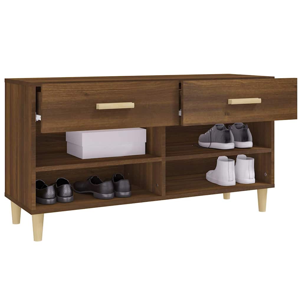 vidaXL Shoe Cabinet Brown Oak 102x35x55 cm Engineered Wood