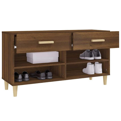 vidaXL Shoe Cabinet Brown Oak 102x35x55 cm Engineered Wood