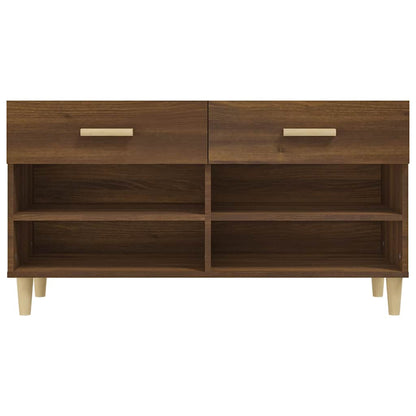 vidaXL Shoe Cabinet Brown Oak 102x35x55 cm Engineered Wood