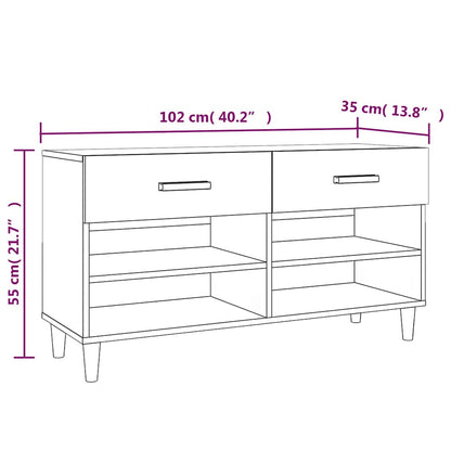 vidaXL Shoe Cabinet Brown Oak 102x35x55 cm Engineered Wood
