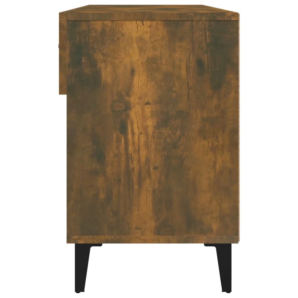 vidaXL Shoe Cabinet Smoked Oak 102x35x55 cm Engineered Wood