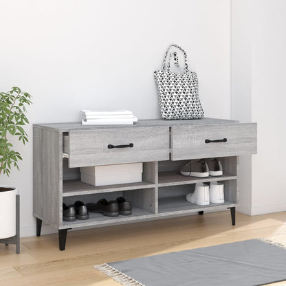 vidaXL Shoe Cabinet Grey Sonoma 102x35x55 cm Engineered Wood