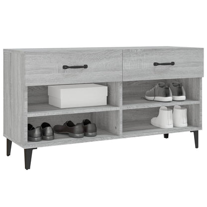 vidaXL Shoe Cabinet Grey Sonoma 102x35x55 cm Engineered Wood