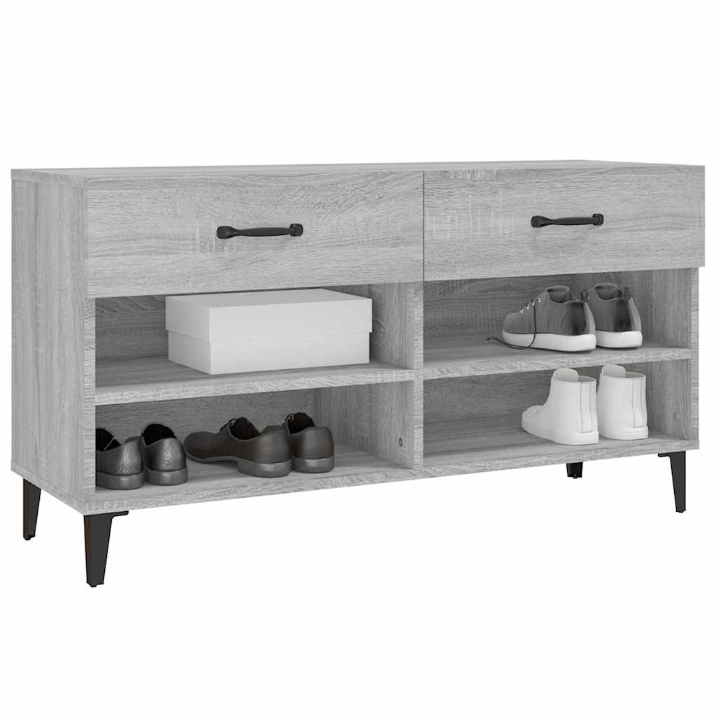 vidaXL Shoe Cabinet Grey Sonoma 102x35x55 cm Engineered Wood