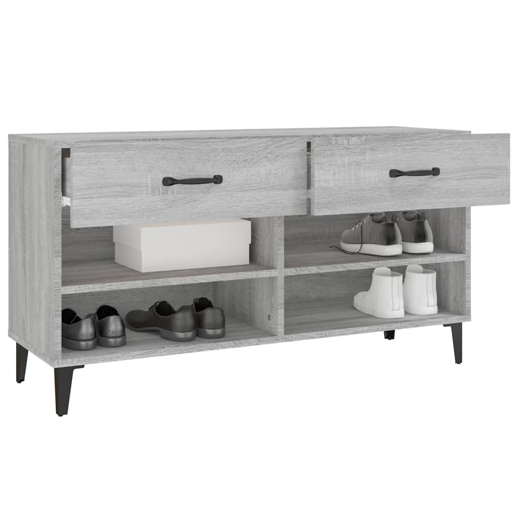 vidaXL Shoe Cabinet Grey Sonoma 102x35x55 cm Engineered Wood