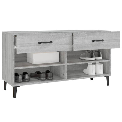 vidaXL Shoe Cabinet Grey Sonoma 102x35x55 cm Engineered Wood