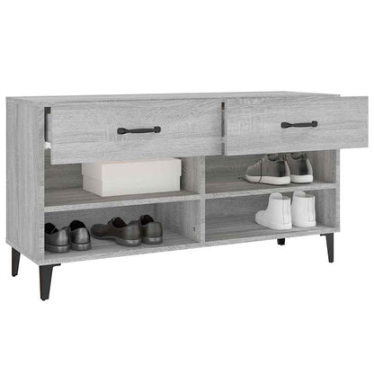 vidaXL Shoe Cabinet Grey Sonoma 102x35x55 cm Engineered Wood