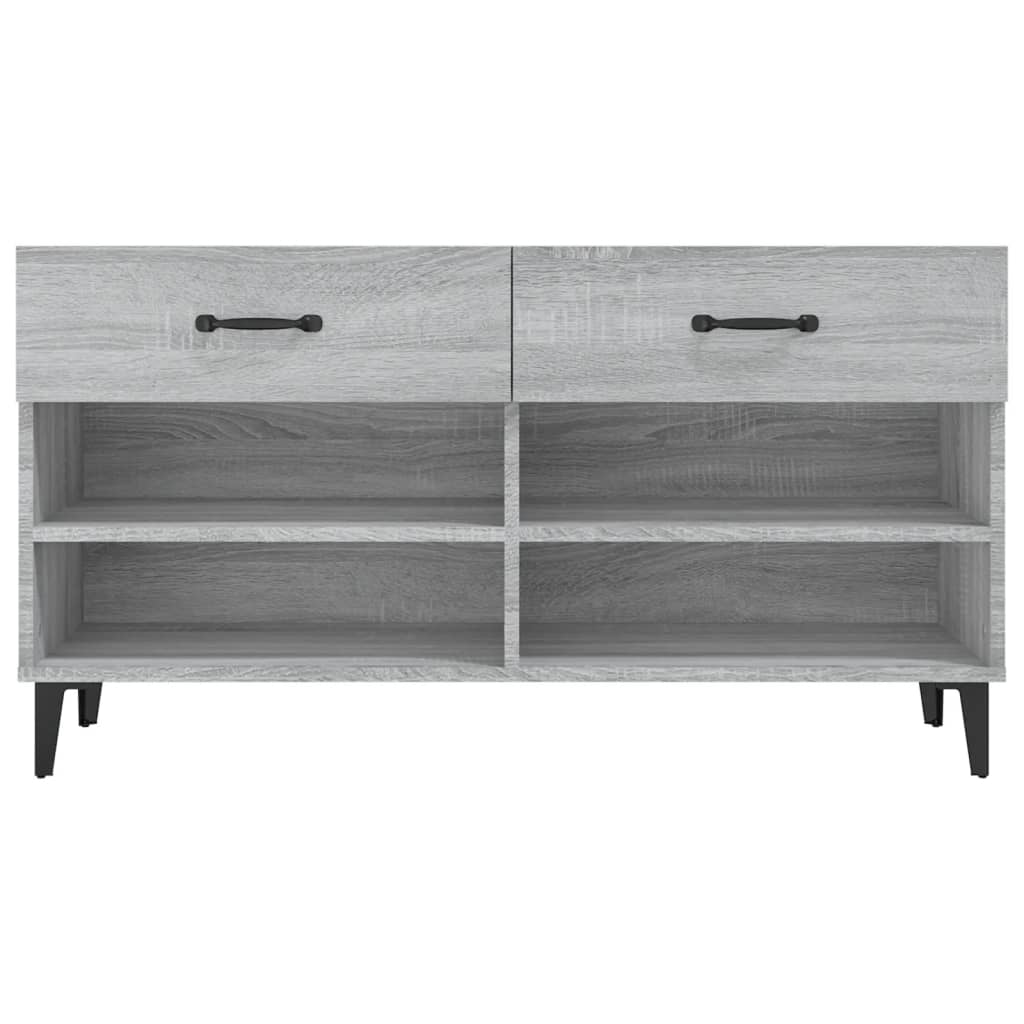 vidaXL Shoe Cabinet Grey Sonoma 102x35x55 cm Engineered Wood