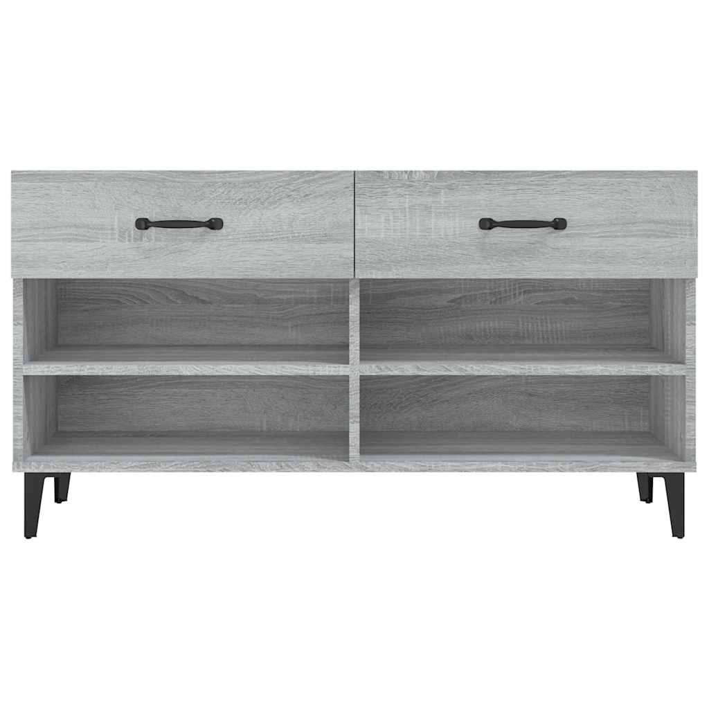 vidaXL Shoe Cabinet Grey Sonoma 102x35x55 cm Engineered Wood