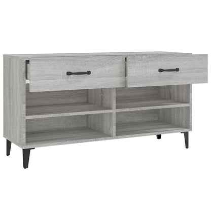 vidaXL Shoe Cabinet Grey Sonoma 102x35x55 cm Engineered Wood