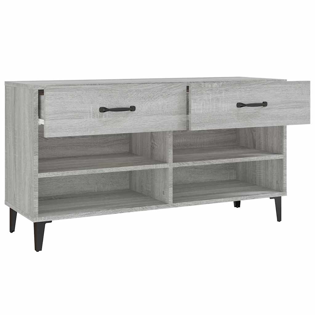 vidaXL Shoe Cabinet Grey Sonoma 102x35x55 cm Engineered Wood
