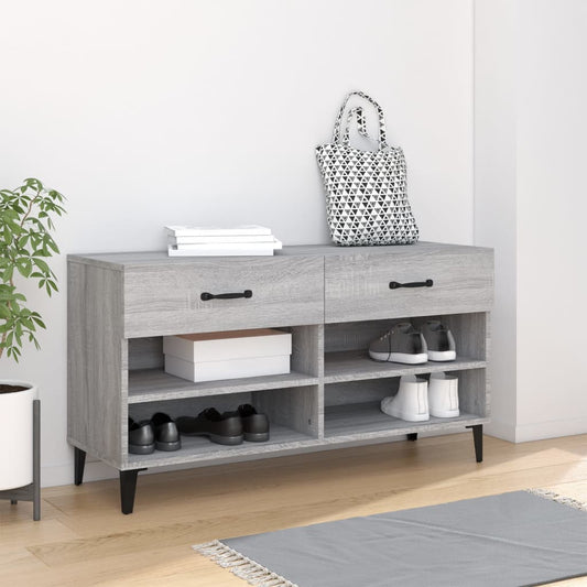 vidaXL Shoe Cabinet Grey Sonoma 102x35x55 cm Engineered Wood