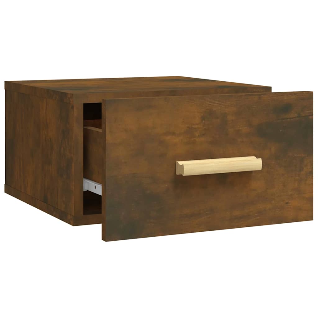 vidaXL Wall-mounted Bedside Cabinets 2 pcs Smoked Oak 35x35x20 cm