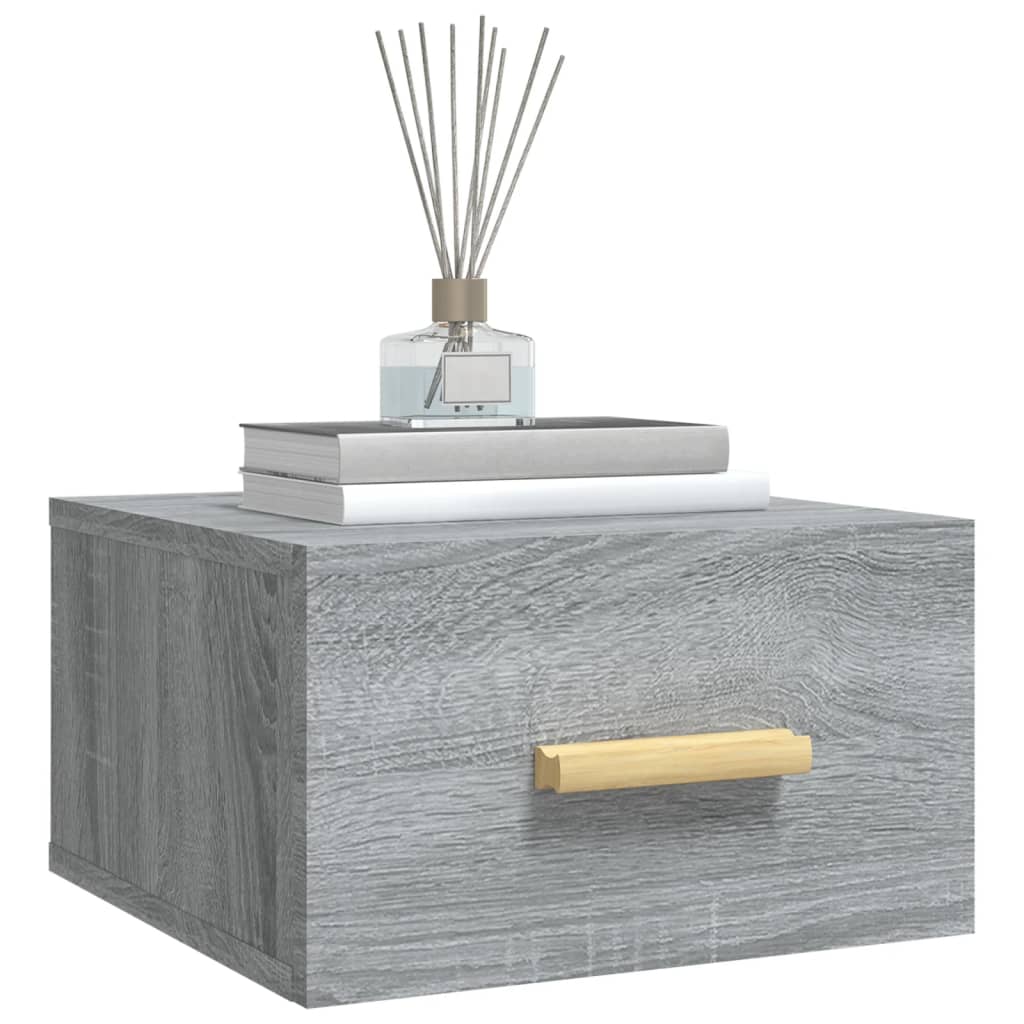 vidaXL Wall-mounted Bedside Cabinet Grey Sonoma 35x35x20 cm