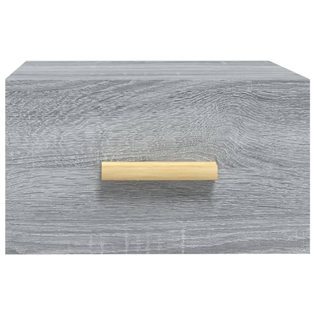vidaXL Wall-mounted Bedside Cabinet Grey Sonoma 35x35x20 cm