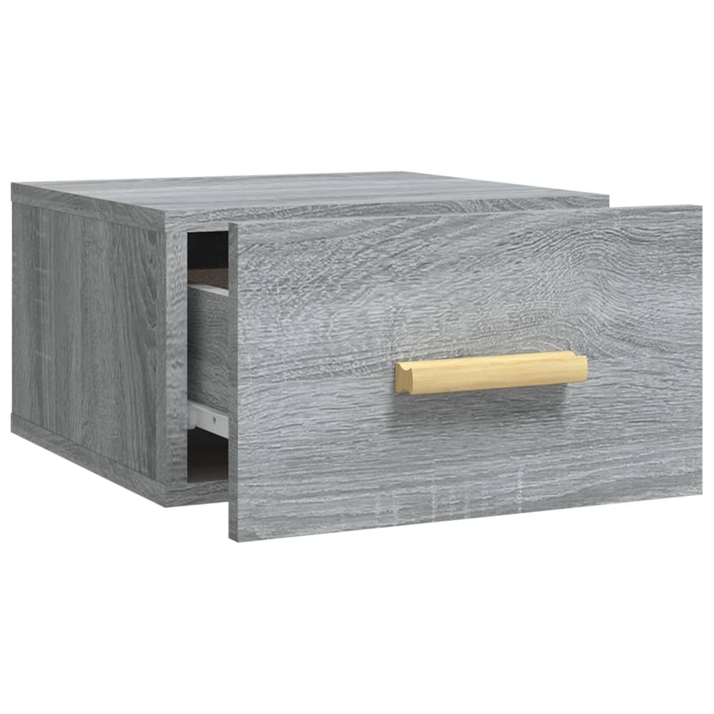 vidaXL Wall-mounted Bedside Cabinet Grey Sonoma 35x35x20 cm