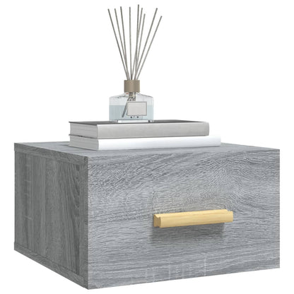 vidaXL Wall-mounted Bedside Cabinets 2 pcs Grey Sonoma 35x35x20 cm