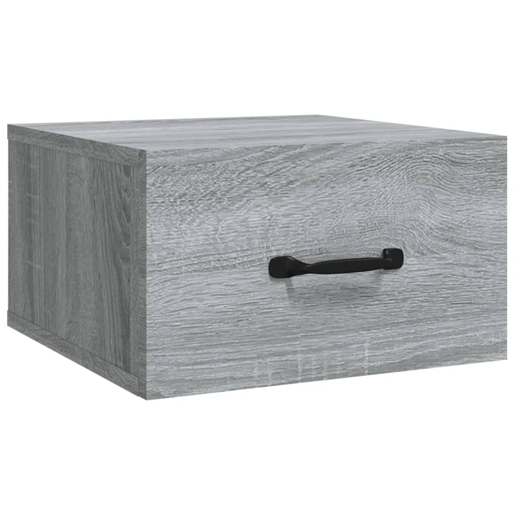 vidaXL Wall-mounted Bedside Cabinet Grey Sonoma 35x35x20 cm