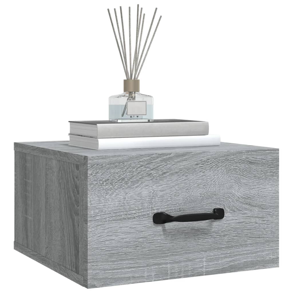 vidaXL Wall-mounted Bedside Cabinet Grey Sonoma 35x35x20 cm
