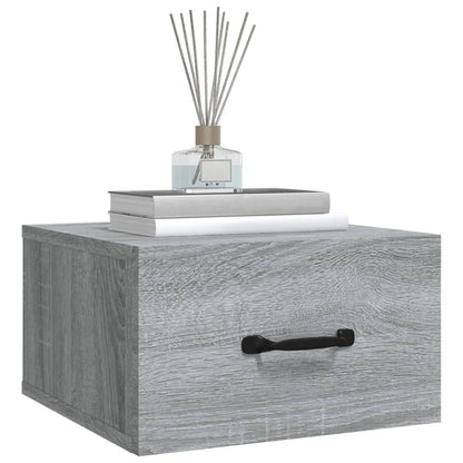 vidaXL Wall-mounted Bedside Cabinet Grey Sonoma 35x35x20 cm