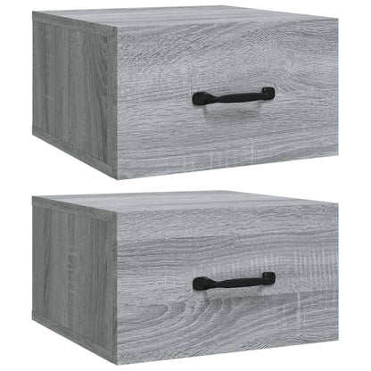 817582 vidaXL Wall-mounted Bedside Cabinets 2 pcs Grey Sonoma 35x35x20 cm