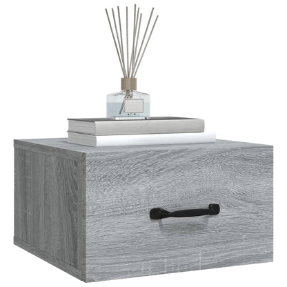 817582 vidaXL Wall-mounted Bedside Cabinets 2 pcs Grey Sonoma 35x35x20 cm