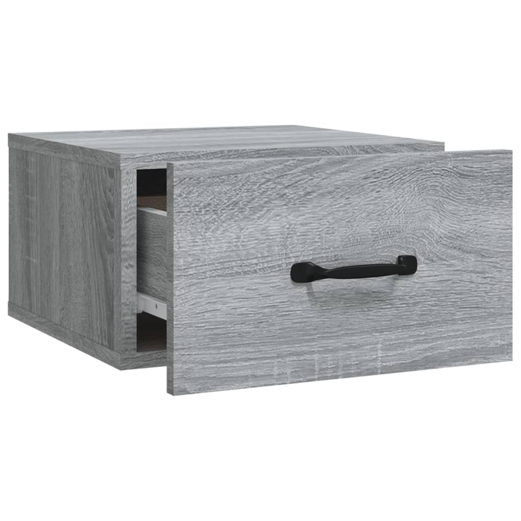 817582 vidaXL Wall-mounted Bedside Cabinets 2 pcs Grey Sonoma 35x35x20 cm
