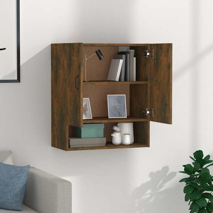 817588 vidaXL Wall Cabinet Smoked Oak 60x31x70 cm Engineered Wood