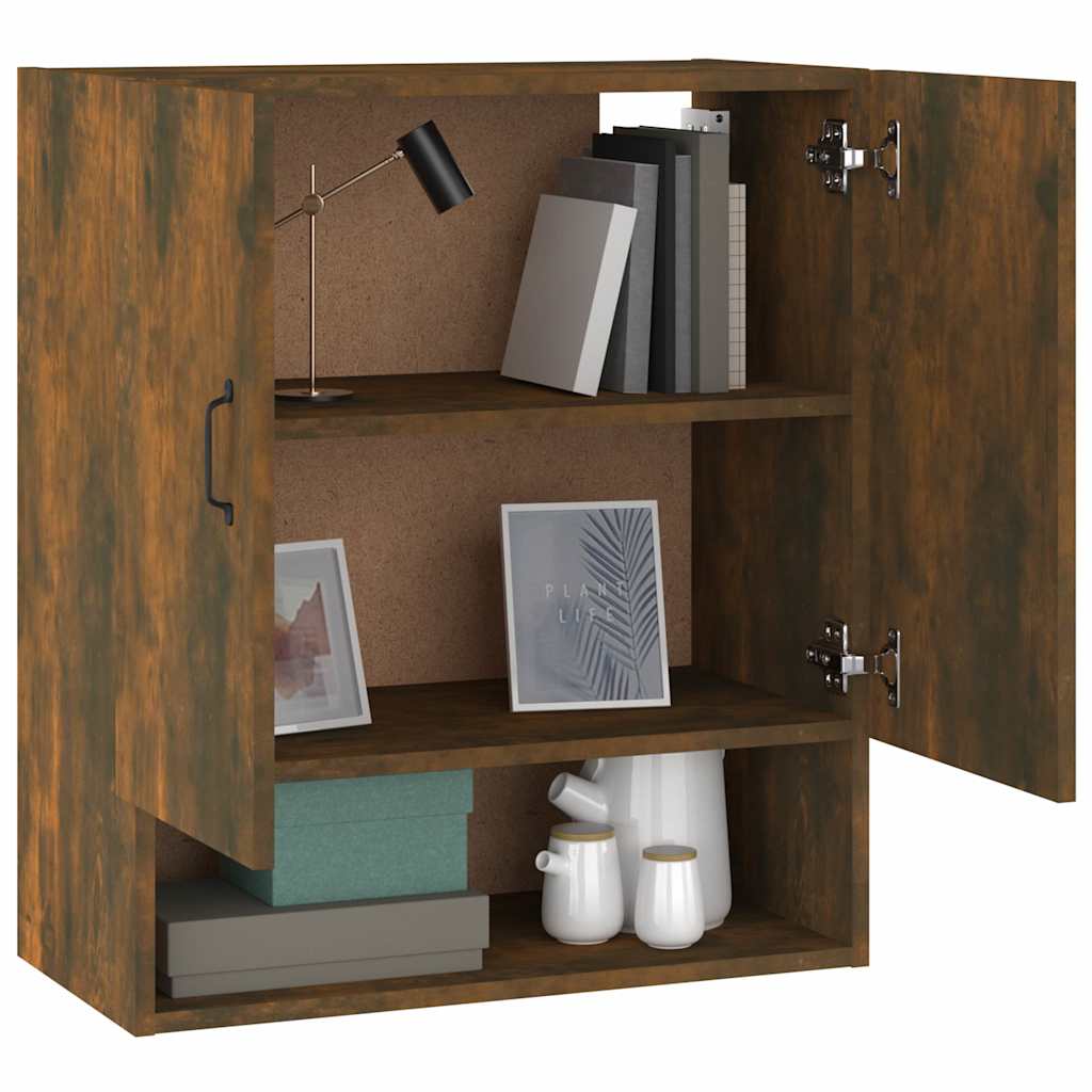 817588 vidaXL Wall Cabinet Smoked Oak 60x31x70 cm Engineered Wood