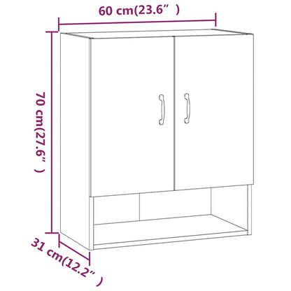 817588 vidaXL Wall Cabinet Smoked Oak 60x31x70 cm Engineered Wood