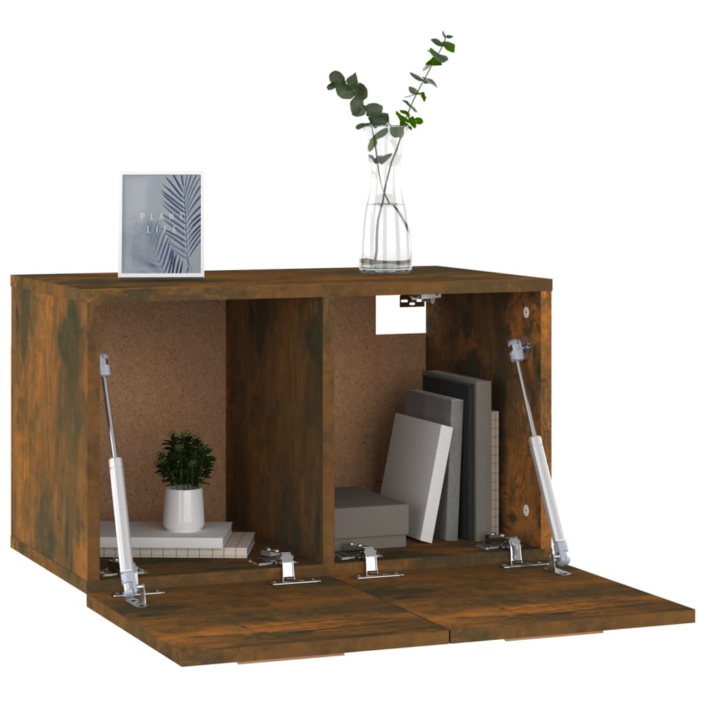 vidaXL Wall Cabinet Smoked Oak 60x36.5x35 cm Engineered Wood