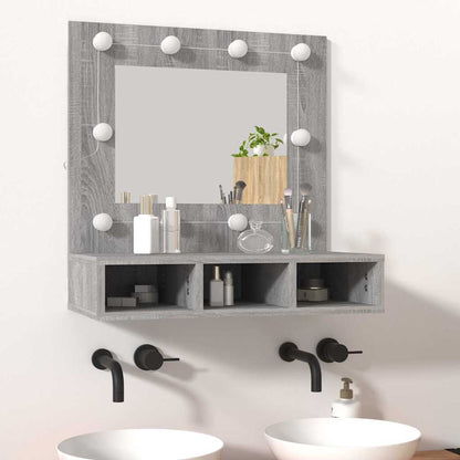 vidaXL Mirror Cabinet with LED Grey Sonoma 60x31,5x62 cm