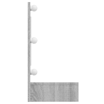 vidaXL Mirror Cabinet with LED Grey Sonoma 90x31.5x62 cm