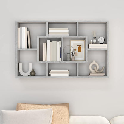 vidaXL Wall Shelf Grey Sonoma 85x16x52,5 cm Engineered Wood